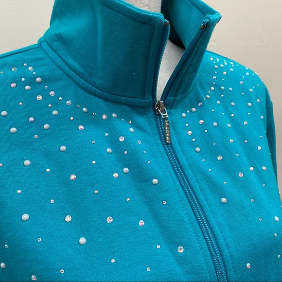 Quacker Factory Rhinestone Track Jacket - Picture 3 of 5